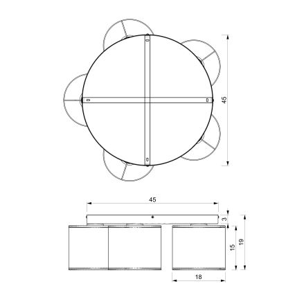 Lampa sufitowa ARDEN 5xE27/15W/230V o średnicy 44 cm beżowa