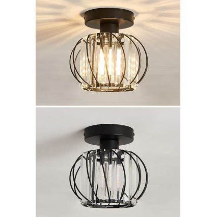 Lampa sufitowa BELLA 1xE27/40W/230V, śr. 20 cm, czarna