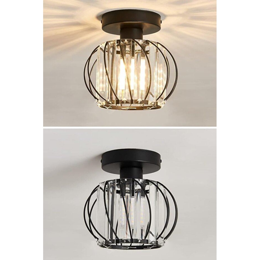 Lampa sufitowa BELLA 1xE27/40W/230V, śr. 20 cm, czarna