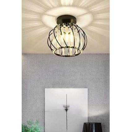 Lampa sufitowa BELLA 1xE27/40W/230V, śr. 20 cm, czarna