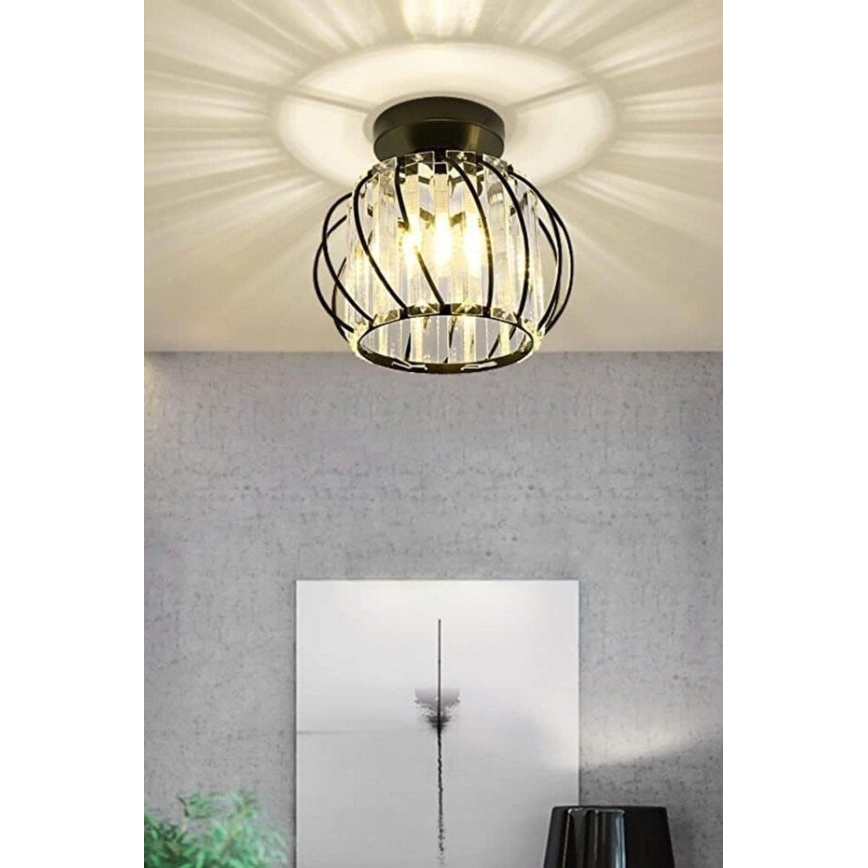 Lampa sufitowa BELLA 1xE27/40W/230V, śr. 20 cm, czarna