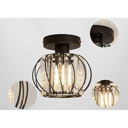 Lampa sufitowa BELLA 1xE27/40W/230V, śr. 20 cm, czarna