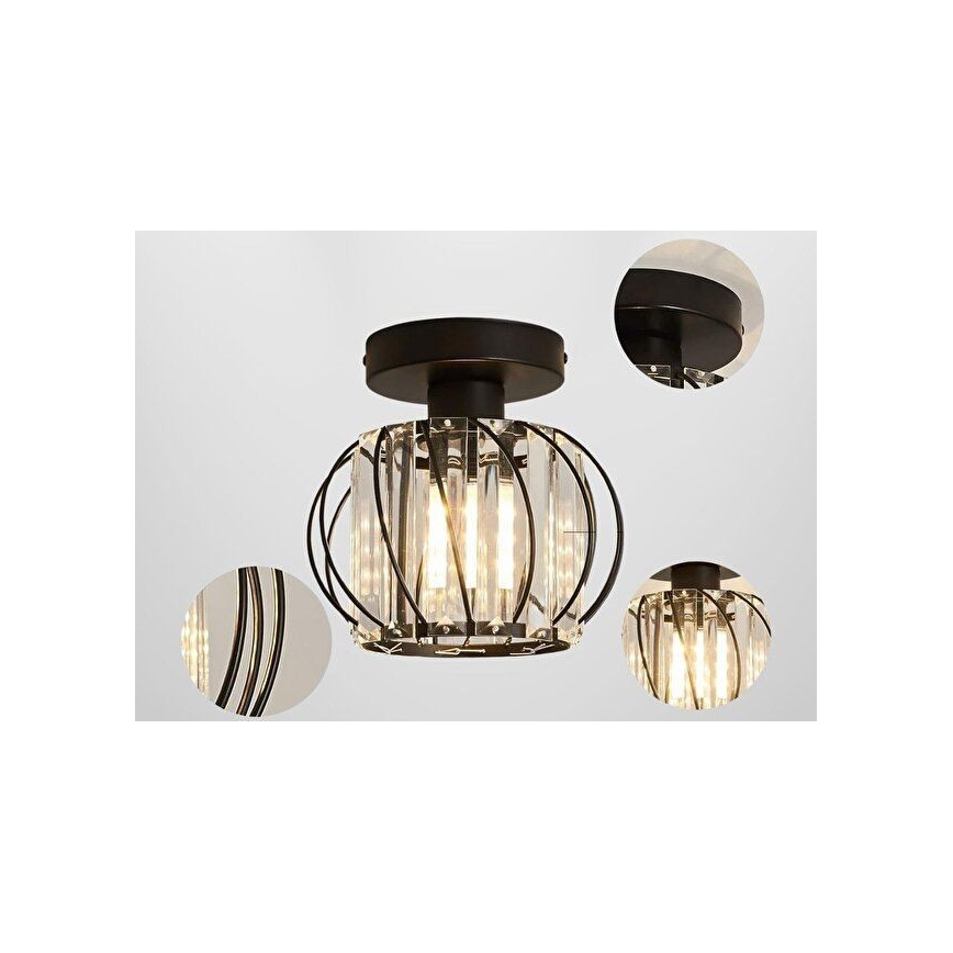 Lampa sufitowa BELLA 1xE27/40W/230V, śr. 20 cm, czarna