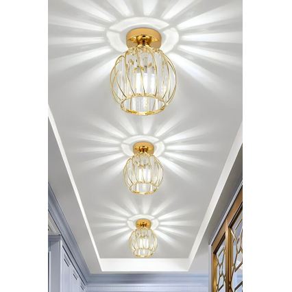 Lampa sufitowa BELLA 1xE27/40W/230V śr. 20 cm złota