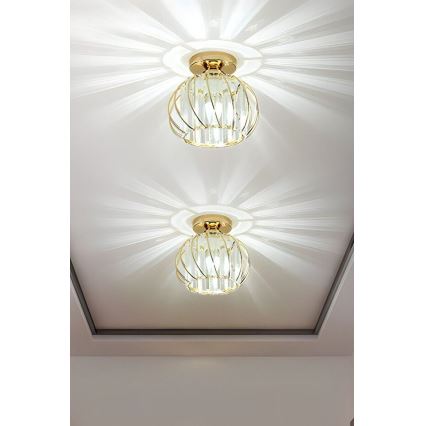 Lampa sufitowa BELLA 1xE27/40W/230V śr. 20 cm złota