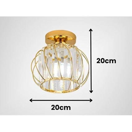 Lampa sufitowa BELLA 1xE27/40W/230V śr. 20 cm złota