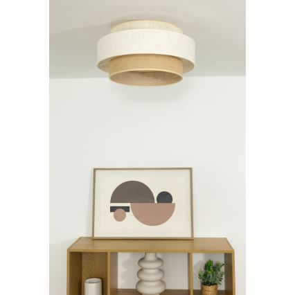 Lampa sufitowa BOHO 1xE27/60W/230V śr. 40 cm biała/juta