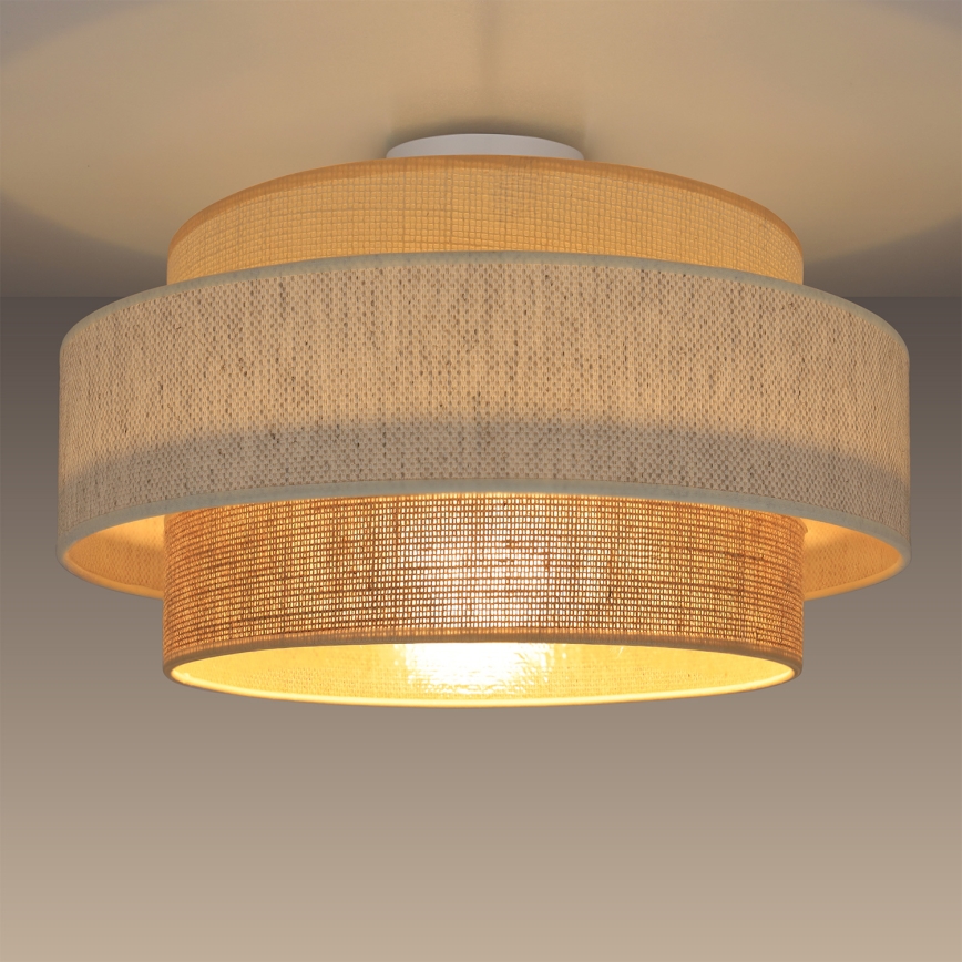 Lampa sufitowa BOHO 1xE27/60W/230V śr. 40 cm biała/juta