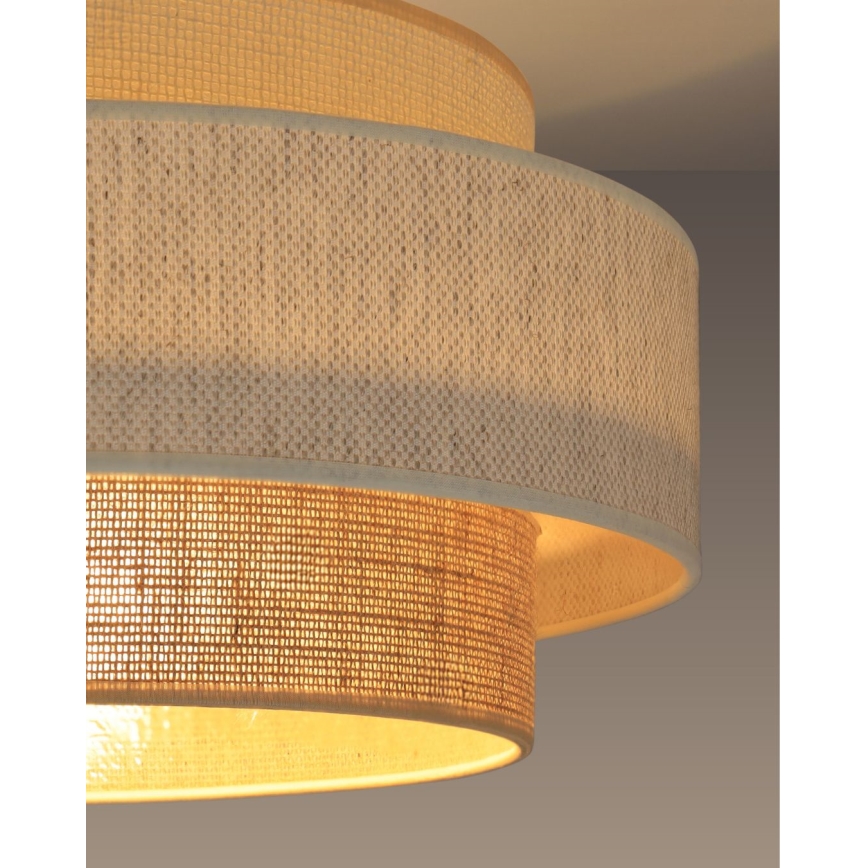 Lampa sufitowa BOHO 1xE27/60W/230V śr. 40 cm biała/juta