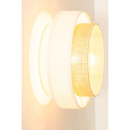 Lampa sufitowa BOHO 1xE27/60W/230V śr. 40 cm biała/juta