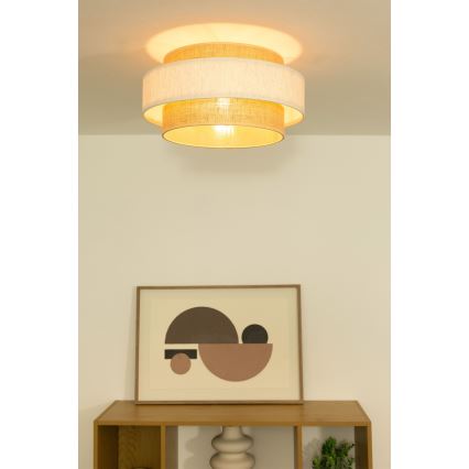 Lampa sufitowa BOHO 1xE27/60W/230V śr. 40 cm kremowa/juta