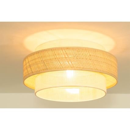 Lampa sufitowa BOHO 1xE27/60W/230V, średnica 40 cm, juta/kremowa