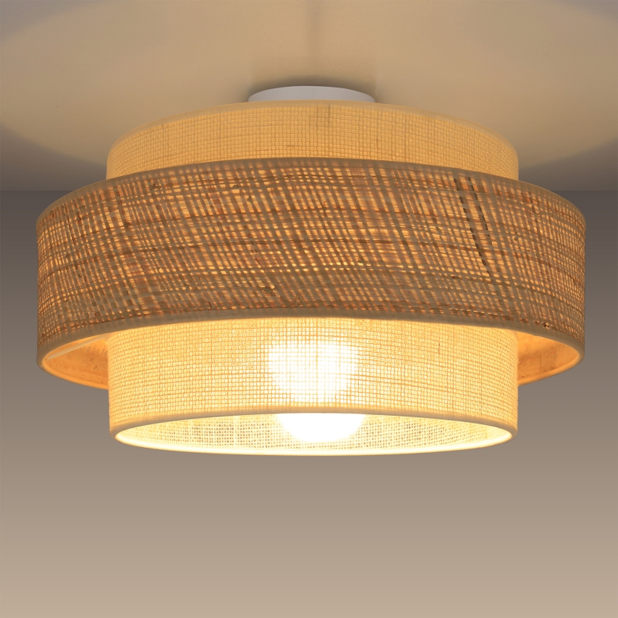 Lampa sufitowa BOHO 1xE27/60W/230V, średnica 40 cm, juta/kremowa