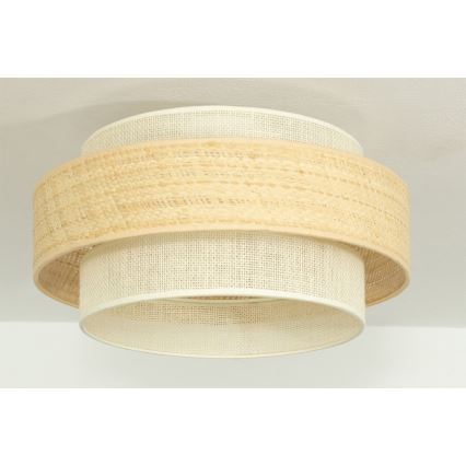 Lampa sufitowa BOHO 1xE27/60W/230V, średnica 40 cm, juta/kremowa