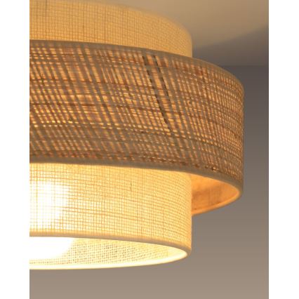 Lampa sufitowa BOHO 1xE27/60W/230V, średnica 40 cm, juta/kremowa