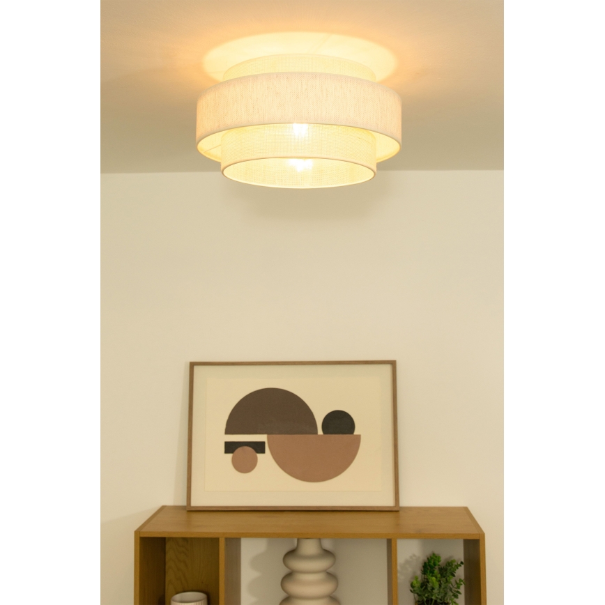 Lampa sufitowa BOHO 1xE27/60W/230V Ø 40 cm kremowa/juta