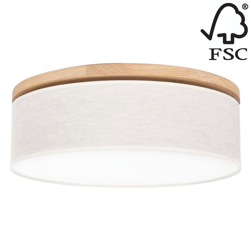 Lampa sufitowa BOHO 3xE27/25W/230V śr. 48 cm dąb – FSC certyfikowano