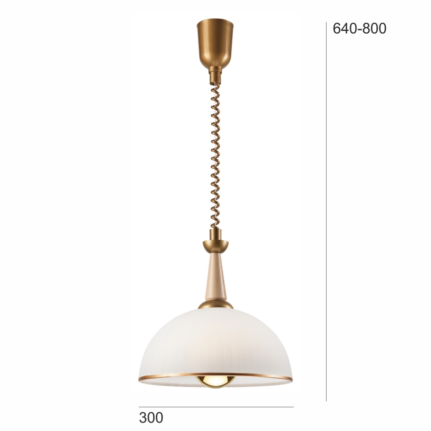 Lampa sufitowa z możliwością zwijania CHIARA 1xE27/60W/230V beżowa/dąb