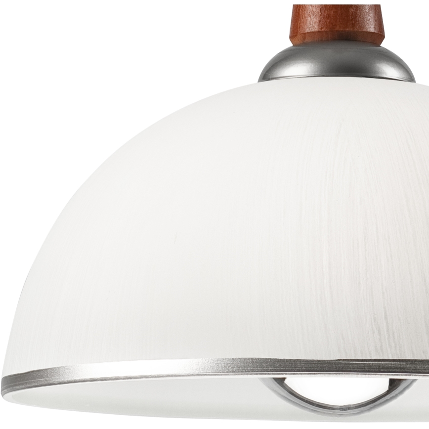 Lampa sufitowa CHIARA 1xE27/60W/230V srebrna/brązowa/buk