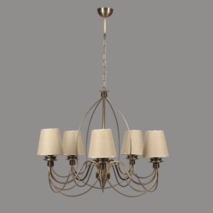Lampa sufitowa CLASSIC 5xE14/40W/230V brązowa/beżowa