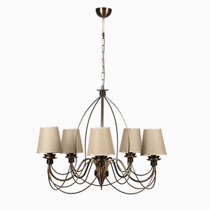 Lampa sufitowa CLASSIC 5xE14/40W/230V brązowa/beżowa