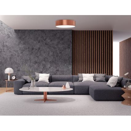 Oprawa sufitowa z czujnikiem ruchu i zmierzchu CLEO 3xE27/24W/230V śr. 40 cm miedziana