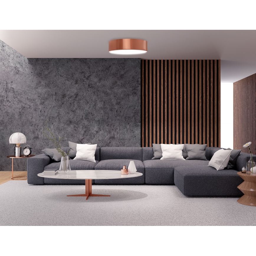 Oprawa sufitowa z czujnikiem ruchu i zmierzchu CLEO 3xE27/24W/230V śr. 40 cm miedziana