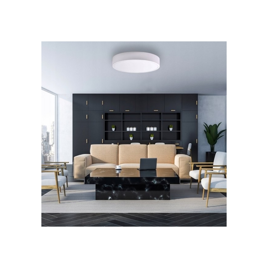 Oprawa sufitowa CLEO z czujnikiem ruchu i zmierzchu, 5xE27/24W/230V, o średnicy 60 cm, biała