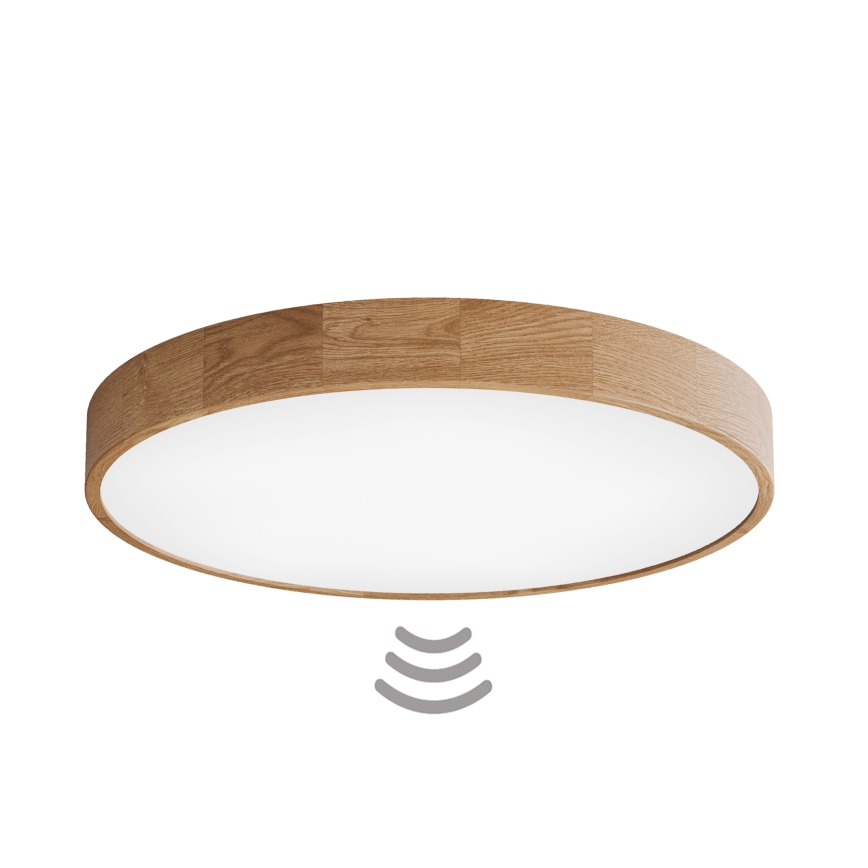 Lampa sufitowa CLEO z czujnikiem 6xE27/24W/230V, średnica 80 cm, dąb