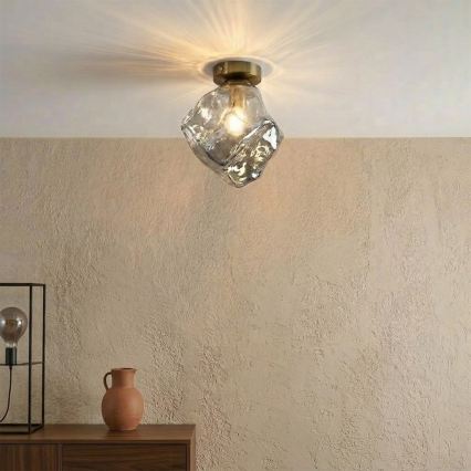 Lampa sufitowa CRISTAL 1xE14/15W/230V mosiądz/przydymiona czerń