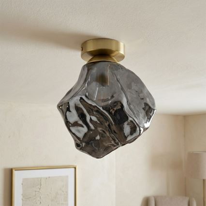 Lampa sufitowa CRISTAL 1xE14/15W/230V mosiądz/przydymiona czerń
