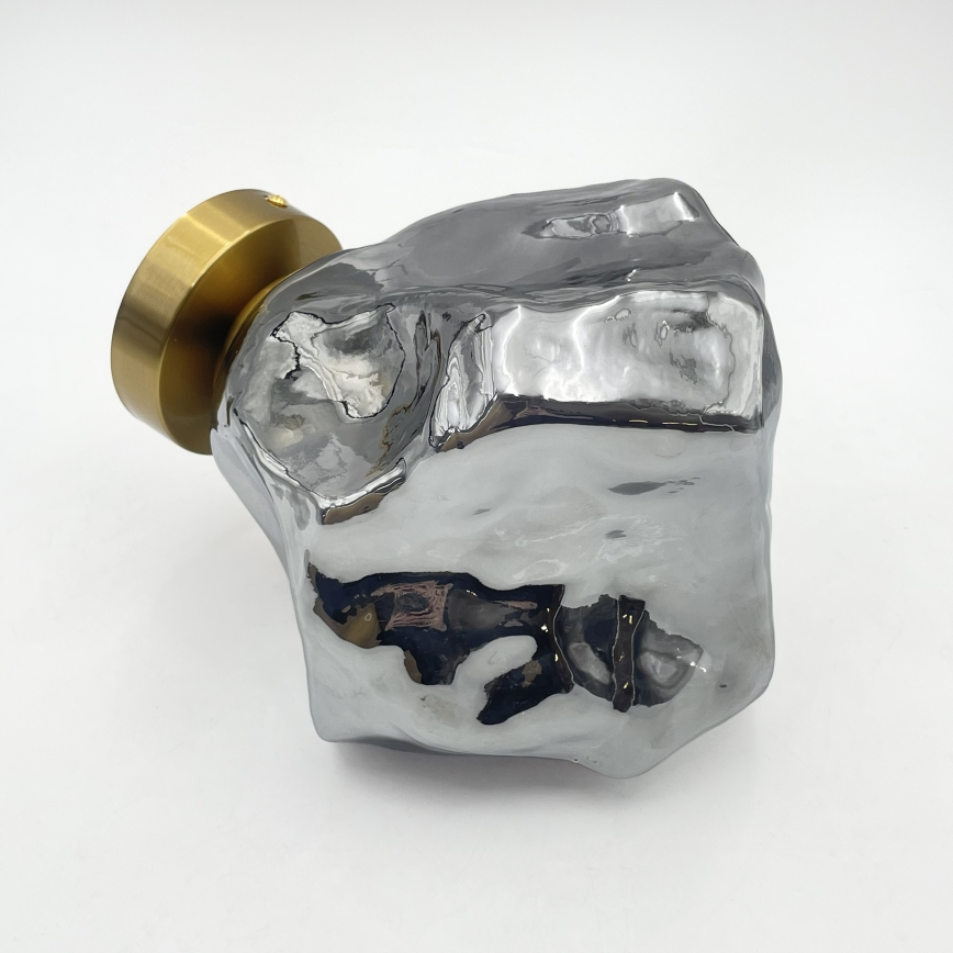 Lampa sufitowa CRISTAL 1xE14/15W/230V mosiądz/przydymiona czerń