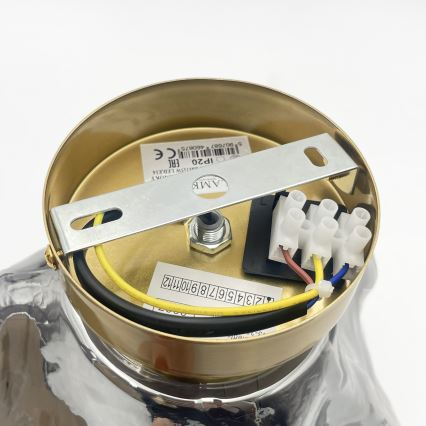 Lampa sufitowa CRISTAL 1xE14/15W/230V mosiądz/przydymiona czerń