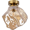 Lampa sufitowa CRISTAL 1xE14/15W/230V mosiądz/przydymiony beż