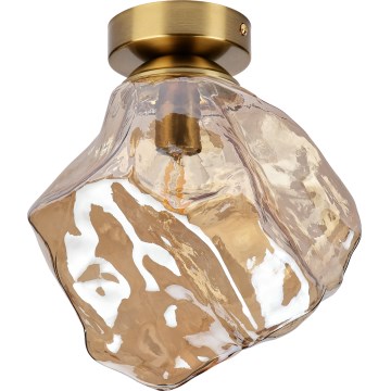 Lampa sufitowa CRISTAL 1xE14/15W/230V mosiądz/przydymiony beż