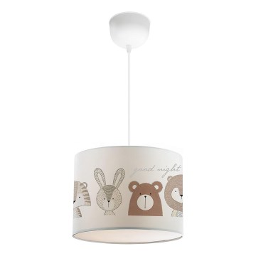 Lampa sufitowa dla dzieci CANDY 1xE27/40W/230V biała/brązowa