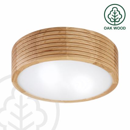 Lampa sufitowa do łazienki LINARO 2xE27/15W/230V IP54 dąb śr. 27 cm
