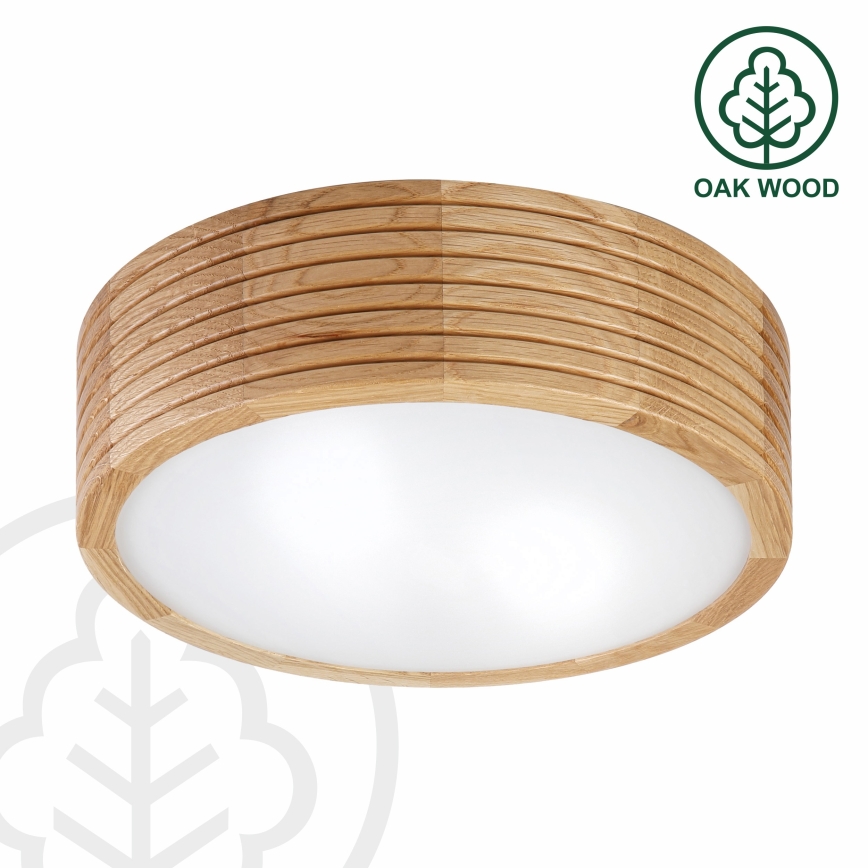 Lampa sufitowa do łazienki LINARO 2xE27/15W/230V IP54 dąb śr. 27 cm