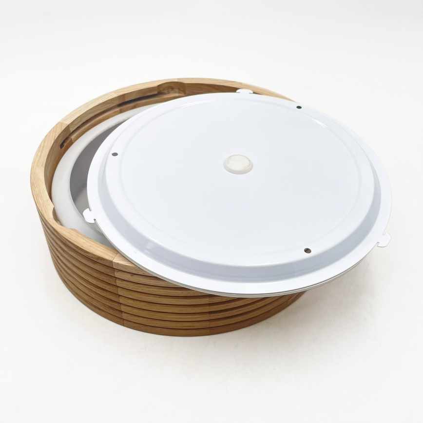 Lampa sufitowa do łazienki LINARO 2xE27/15W/230V IP54 dąb śr. 27 cm