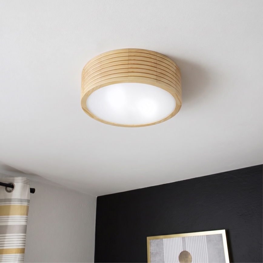 Plafon łazienkowy NATURAL MODERN 2xE27/15W/230V IP54 średnica 27,5 cm sosna