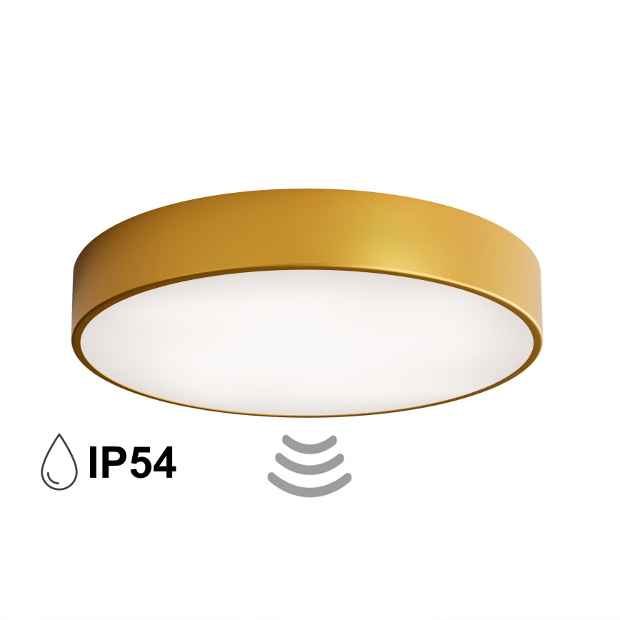 Lampa sufitowa do łazienki z czujnikiem CLEO 4xE27/24W/230V śr. 50 cm IP54 złota