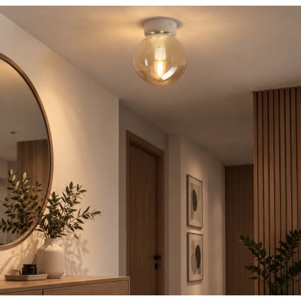 Lampa sufitowa ELIAS 1xE14/5W/230V Ø 13 cm biały/przydymiony beż