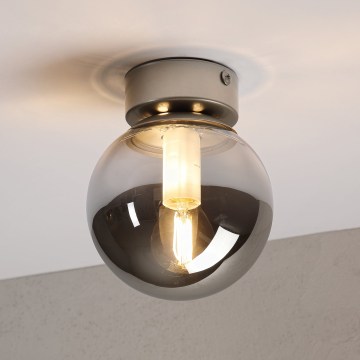 Lampa sufitowa ELIAS 1xE14/5W/230V Ø 13 cm chrom matowy/przydymiony szary