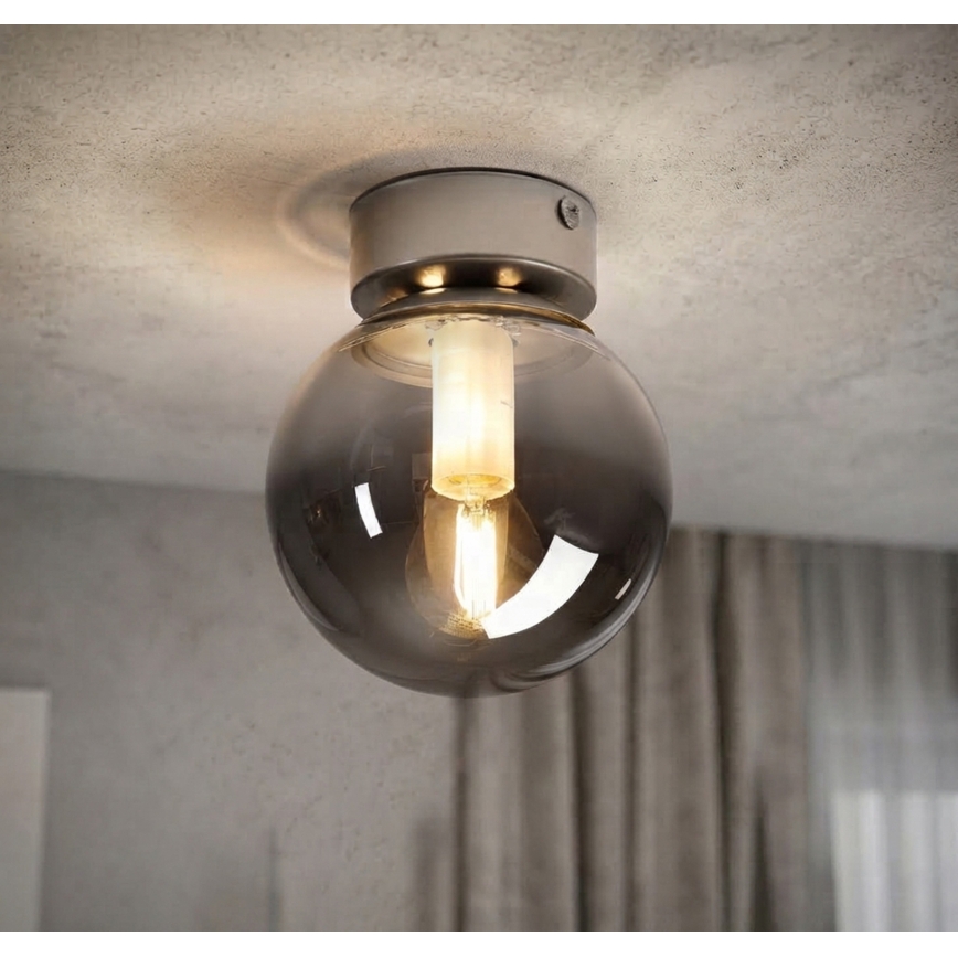 Lampa sufitowa ELIAS 1xE14/5W/230V Ø 13 cm chrom matowy/przydymiony szary