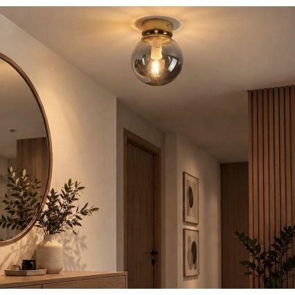 Lampa sufitowa ELIAS 1xE14/5W/230V Ø 13 cm złota/przydymiona szara
