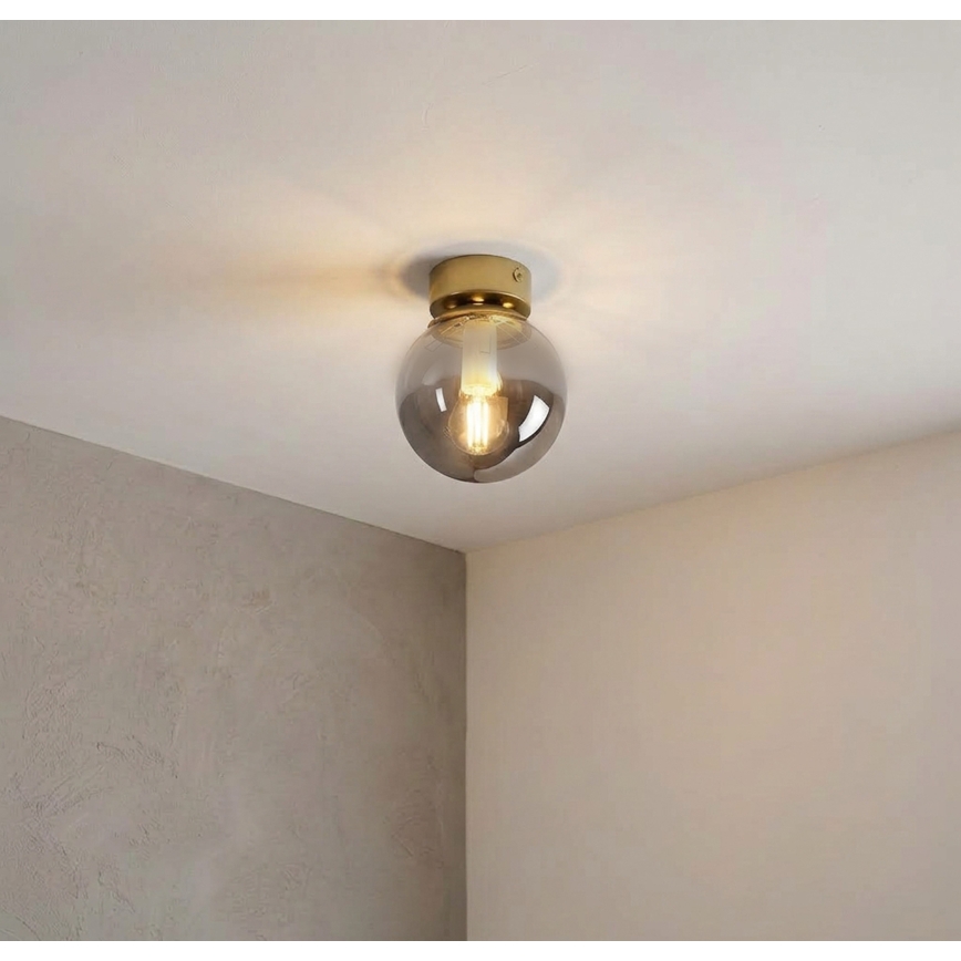 Lampa sufitowa ELIAS 1xE14/5W/230V Ø 13 cm złota/przydymiona szara