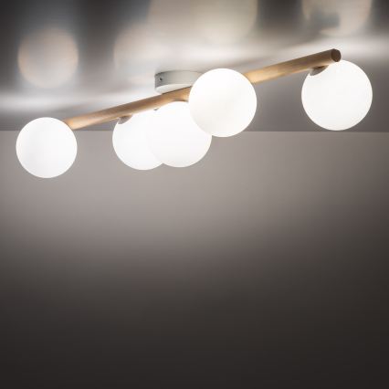 Lampa sufitowa ELYON 5xG9/40W/230V biała/sosna