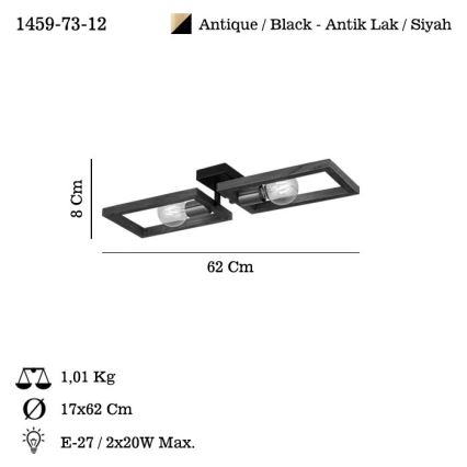Lampa sufitowa ERA 2xE27/40W/230V brązowa