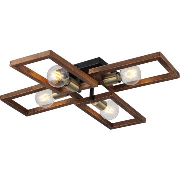 Lampa sufitowa ERA 4xE27/40W/230V brązowa