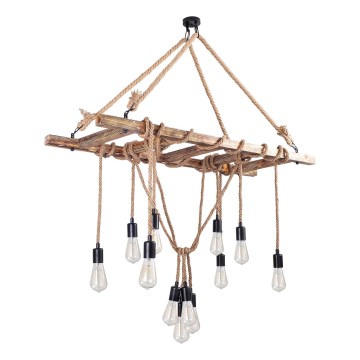 Lampa sufitowa EREBOS 12xE27/40W/230V brązowa